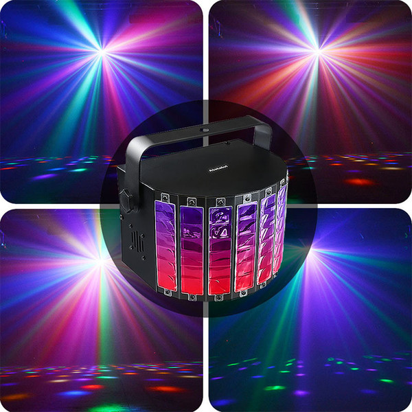 8pcs/Lot 1x9W Bluetooth LED Butterfly Effect Light Music Control LED Disco Light with Remote Party,Club,DJ,Stage Light