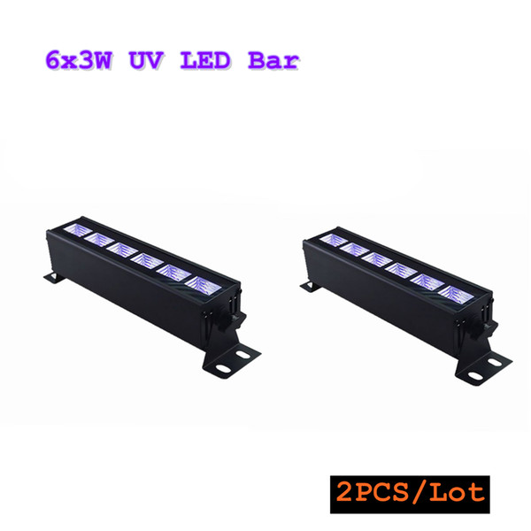 2PCS/Lot UV LED Bar 6x3W UV LED Effect Light UV LED Fixture for Halloween Holiday,Bars,Stage Lighting