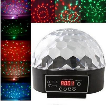 9 Color Voice Control LED Crystal Magic Ball Light Change Laser Effects Stage Lighting Disco Lights For DJ Bar Party Supplies