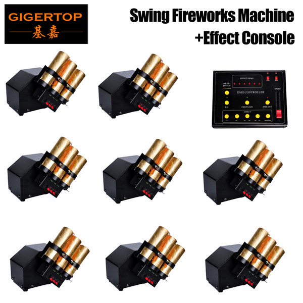 Free Shipping 8pcs/lot+1pcs DMX 512 Controller Swing Fireworks DMX 512 3Chs Fire work Machine 90V-240V for wedding disco party