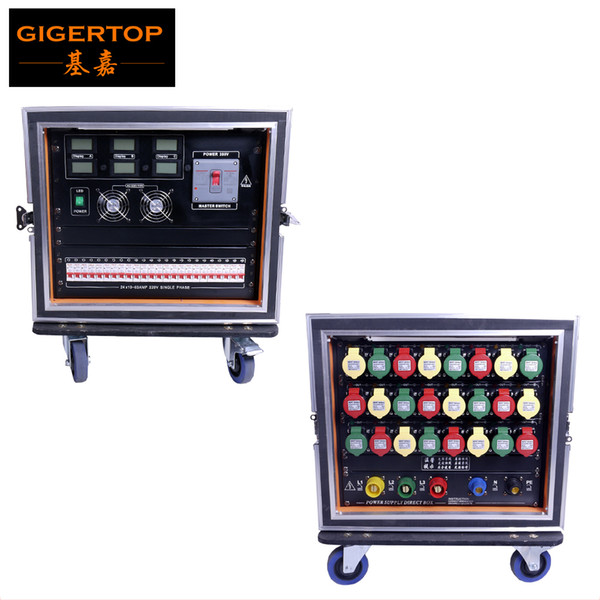 Gigertop Flightcase 9U Power Distribution Box 6m2 Delixi Power Cable 24 Road 32A Industrial Power Plug Waterproof IP44 CE ROHS