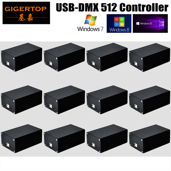 Discount Price 12 Pack DMX soft Ware USB-DMX512 Boxhahan 1 port 512 channels output SD slot, can offline without PC Support Win7/Win8/Win10