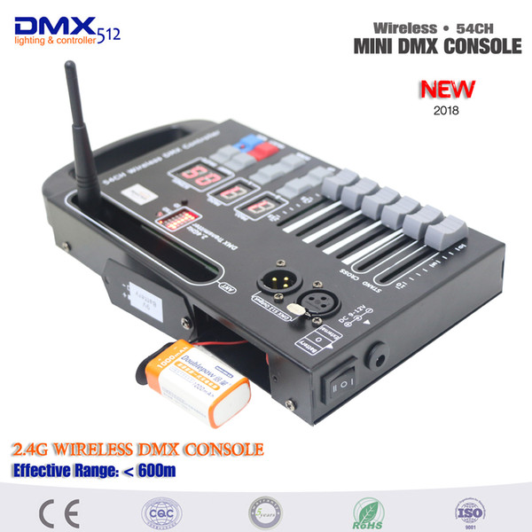 DHL Free shipping 2018 New Arrival Portable NEW System MINI Wireless DMX Controller for Battery stage lighting or Move RGB lamp