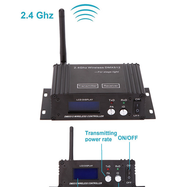 DMX512 Wireless Lighting Controller Transmitter Receiver LCD Display for Lamp LED Light Controls