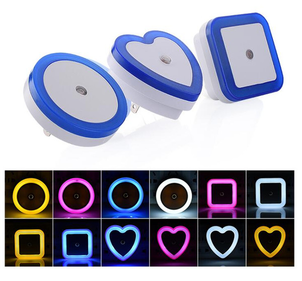 LED Night Light Lamp AC 110V 220V Sensor Control Auto Baby Room Bedroom Automate Colorful Light EU PLUG Wall Lamp