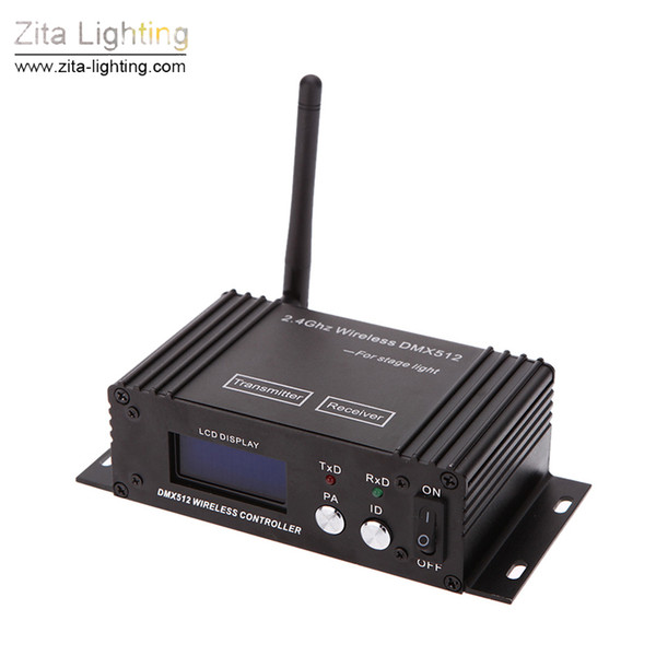 2Pcs/Lot Zita Lighting Wireless DMX 512 Stage Lighting 2.4G Transmitter Receiver LCD Display Power Adjustable Repeater Lighting Controller