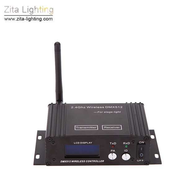 Zita Lighting 2.4G Wireless DMX 512 Controller Stage Lighting Transmitter Receiver LCD Display Power Adjustable Repeater Lighting Controller