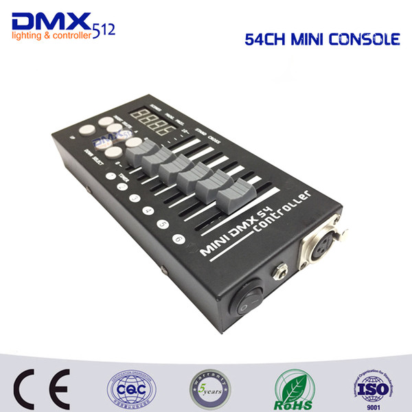 DHL Free Shipping 54CH DMX console 12V DC powered with 9 programs can control any DMX 512 stage lighting