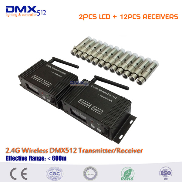 DHL Free shipping 2.4G Wireless Dmx512 Controller Transmitter/Receiver Lcd Display Dmx Controller Repeater Disco Light