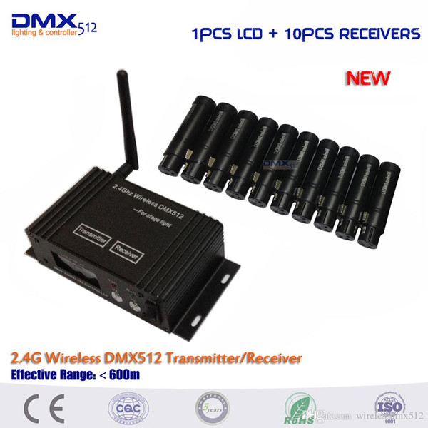 DHL Free Shipping 11pcs/lot 2.4G Wireless DMX 512 Receiver and Transmitter Controller DMX512 Lighting Controller.