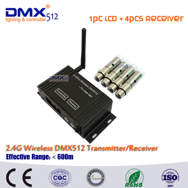 DHL Free Shipping LCD wireless DMX512 dmx controller compatible and XLR wireless transmitter and receiver for moving head