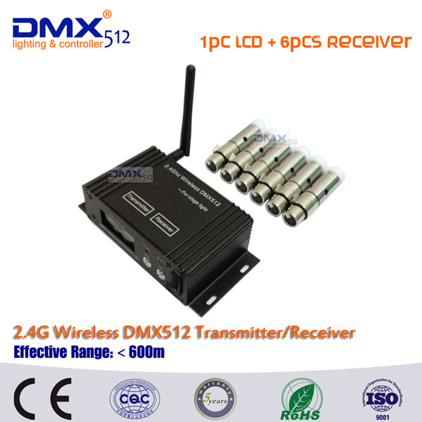 DHL Free Shipping 2.4G dmx512 wireless Transmitter/Receiver 2in1 LCD Display Power Adjustable Repeater lighting controller