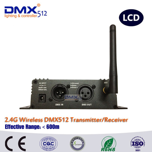 Free shipping LCD Display Dmx512 Wireless Receiver/Transmitter,2.4G Wireless Dmx512 MINI wireless dmx512 receiver