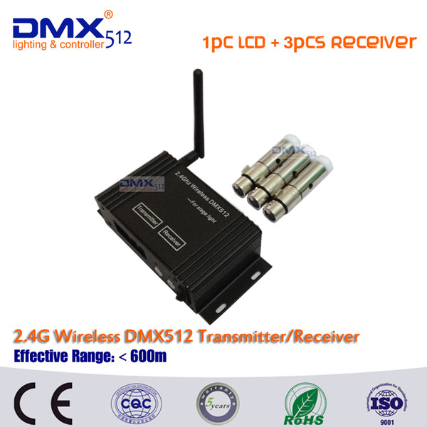 DHL Free shipping 2.4Ghz LCD Display Wireless DMX512 Receiver & Transmitter,DMX Wireless Controller for Stage Wifi Par Can