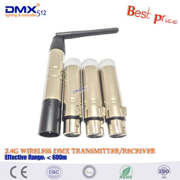 DHL Free Shipping Lifetime warranty 4pcs/lot Wireless DMX 1pcs sender and 3pcs receivers controller for stage lighting