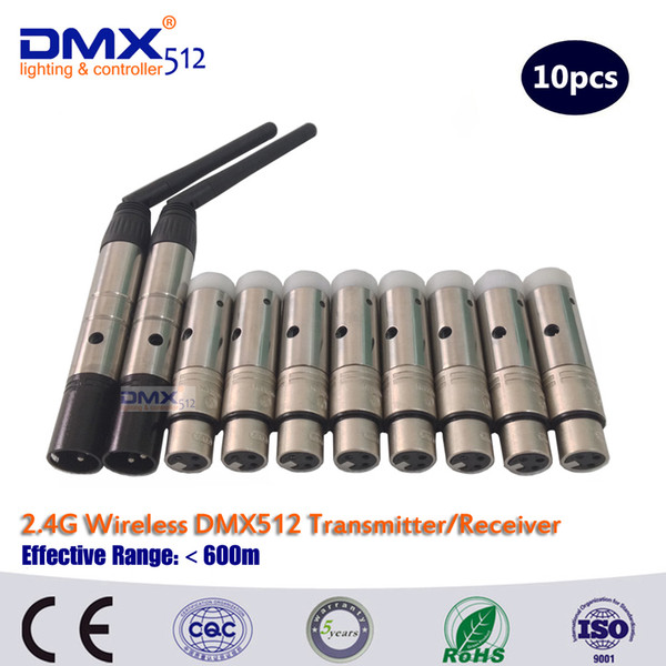 DHL Free Shipping 5 years warranty wireless dmx512 controller silver 2 send and 8 receiver for move stage light