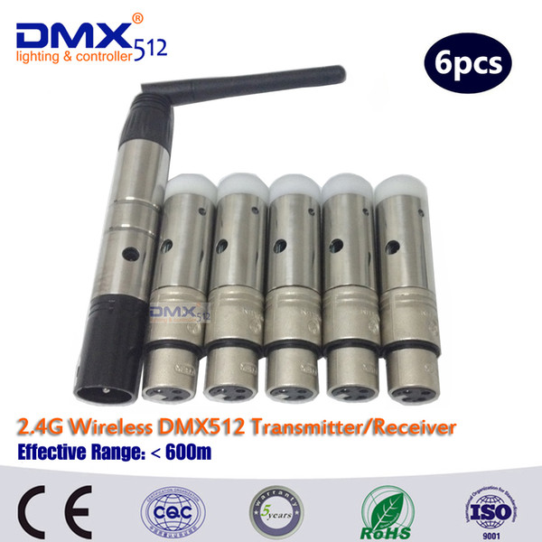 DHL Free Shipping Very Convenient 6pcs wireless dmx512 transmitter receiver for LED par Lighting