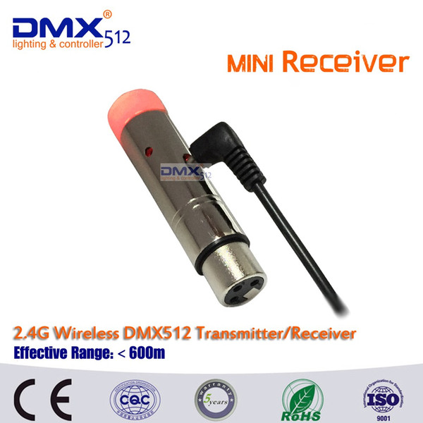 Hot sale 2.4G wireless DMX 512 MINI receiver signal stability led dmx controller disco lights dmx