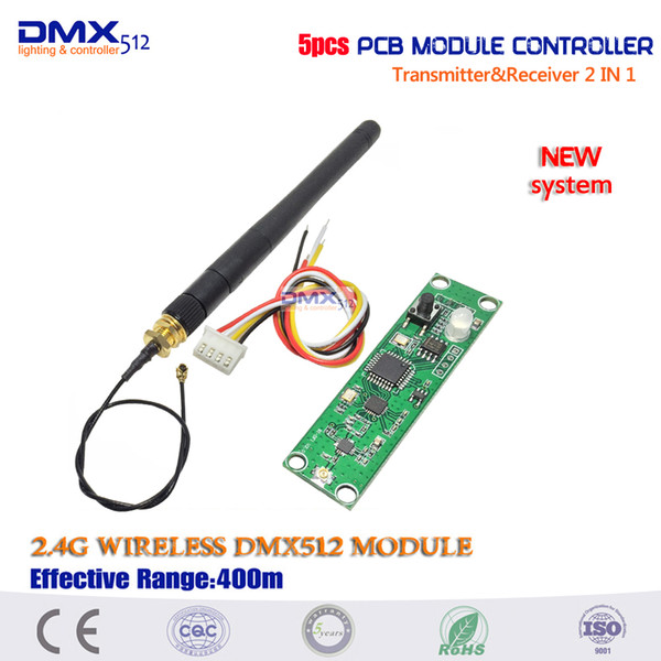 5pcs/lot Wireless DMX 512 Controller Transmitter&Receiver 2 in 1 PCB Module wireless board For DMX Stage Lighting