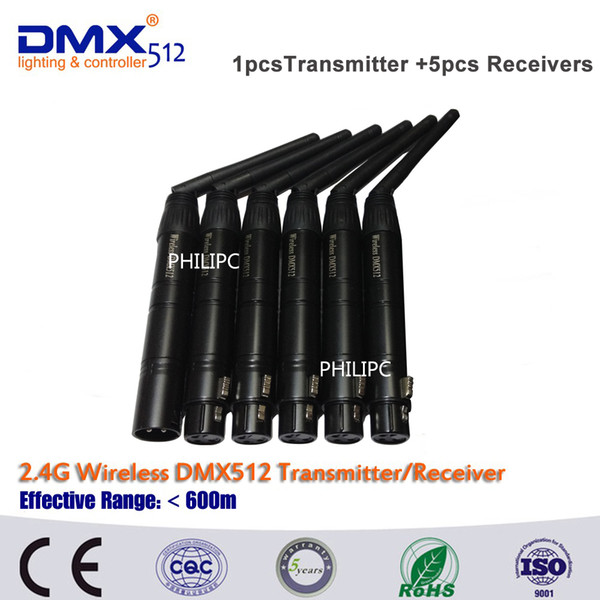 DHL Free Shipping 6pcs/lot,Wireless dmx console,wireless DMX512 1pc Transmitter and 5pcs receiver