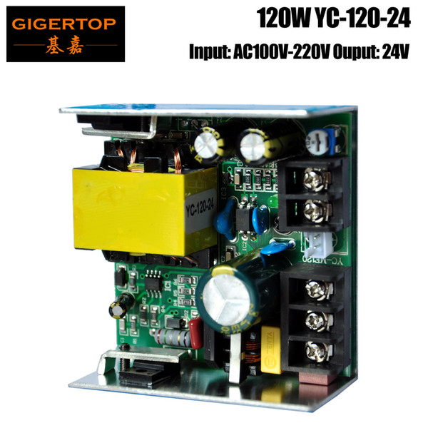 TIPTOP YC-120-24 120W Power Supply 24V Output Socket Compacted Size for 7x10W/7X12W RGBW Led Moving Head Light Mini Wash Led