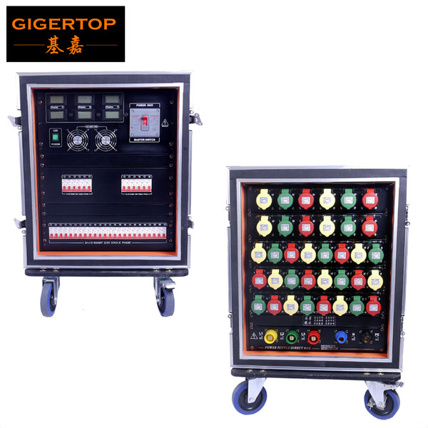 Gigertop 13U Road Case Mains Power Distribution Distro Box Led Stage Lighting 220V Single Phase 36X32AMP Power Box Distro Case