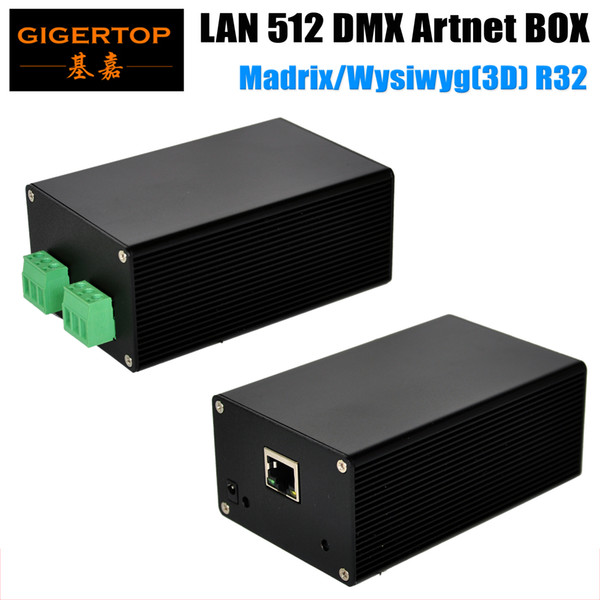 Lan 512 DMX ArtNet Box Running Madrix/Wysiwyg[3D] 2-input Connector High-speed ARM Processor Standard ArtNet Protocol