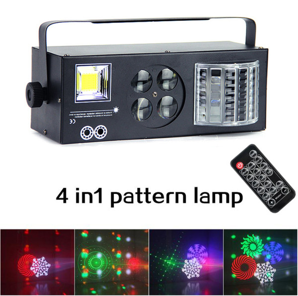 Dj Equipment 4 in1 Laser Flash Strobe Pattern Butterfly Derby DMX512 LED Lighting disco DJ stage light Four functions lightting Effect