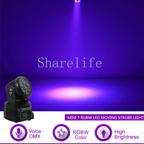 Sharelife Mini 7 Pcs RGBW LED Wash Strobe Lamp DMX Sound for KTV Club Bar DJ Light Home Gig Party Show Stage Lighting Effect