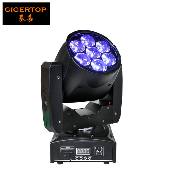 TIPTOP 1PCS 95W LED Moving Head Zoom Light Mini Size 7*12W High Power RGBW 4IN1 Color Mixing DMX 16 Channel Zoom led stage light