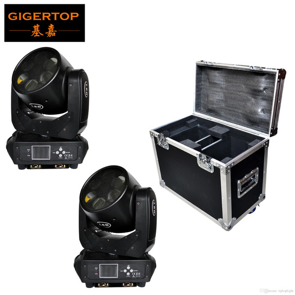 2IN1 Road Case Pack 6x25W Sharpy Beam Led Moving Head Light Rotation Glass Lens DMX DJ Moving Head Light RGBW Silent Working