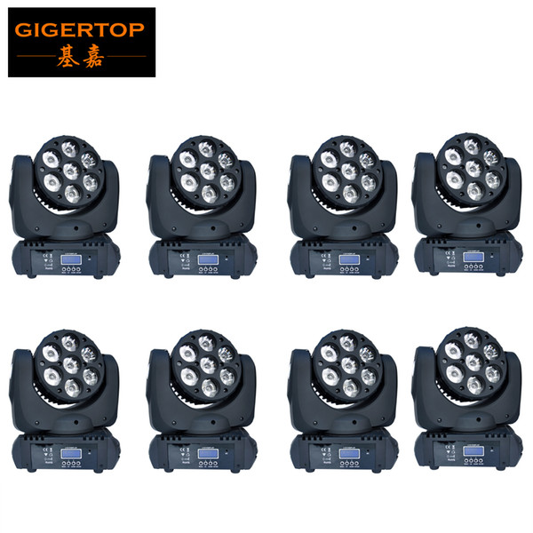 8pcs/lot 7*12W RGBW 4in1 China LED moving head Beam light,7x12W Led moving head light,with Cree lamp,DMX512 15 Channels Control