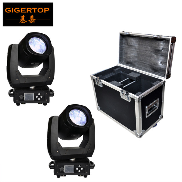 FLightcase 2in1 Pack 150W Led Moving Head Light Scanner Beam Effect 8 Facet Lens 11 Color+open/17 Gobo+open Full Color Display