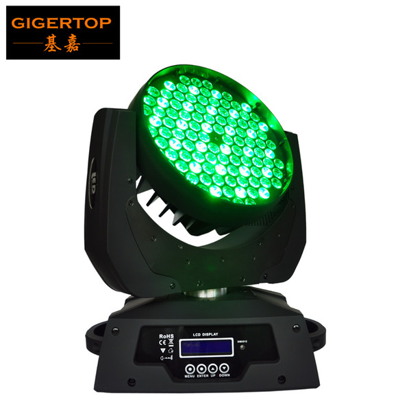 TIPTOP Stage Light 108x3W Led Moving Head Light RGBW Color Mixing Slim Silent Design Beam 15 Degree Black Shell DMX 12CH 90-240V