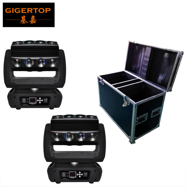 China Flightcase 2IN1 Pack with Wheels 16 Head Led Moving Head Spider Light LCD Display Ultimate Rotation LED Individual Control