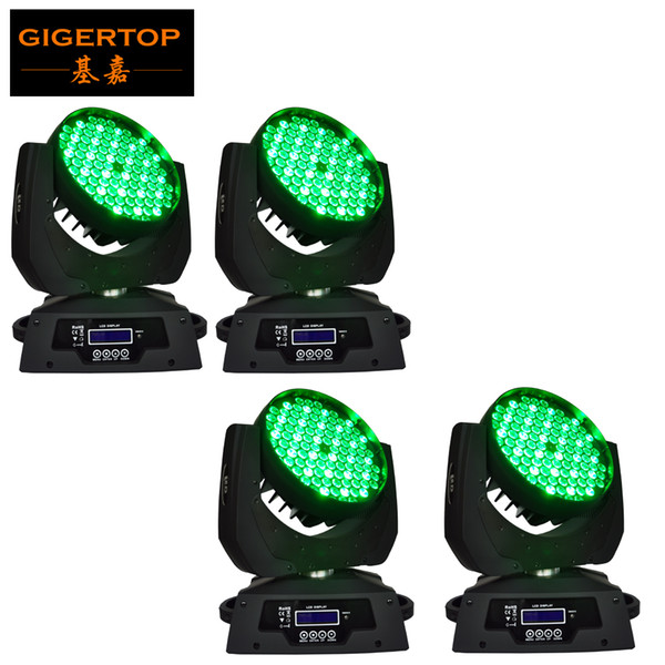 Freeshipping 4XLOT 12 DMX Channels 108 3W Black Housing Led Moving Head Light Excellent Quality Bright RGBW Color Source 90-240V