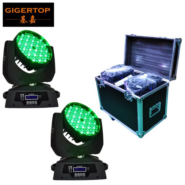 Road Case 2in1 Packing 108 3W Led Moving Head Wash Light 12 DMX Mode Smooth RGBW Color Liner Dimmer for Theater Club Use 90-240V