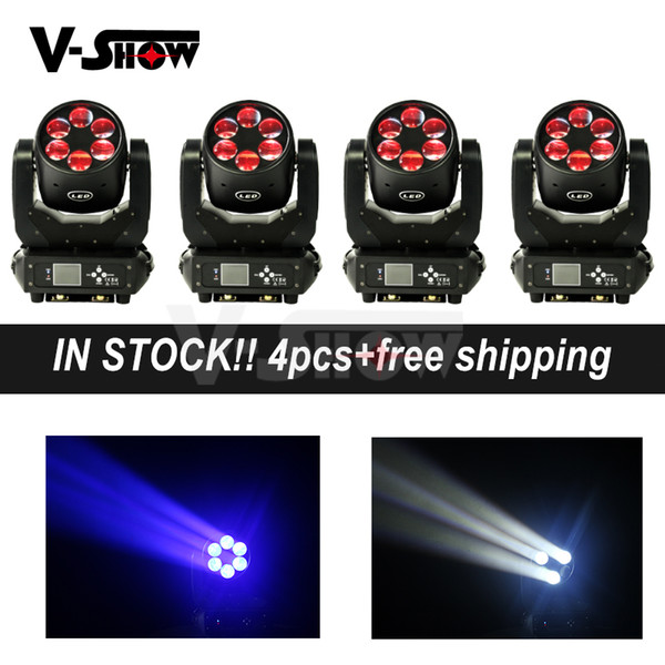 4pcs Beam Moving Head Stage Light 6x25W Dmx Led Dj Disco Light Professional Stage Equipment Moving Head Light For Bar Wedding