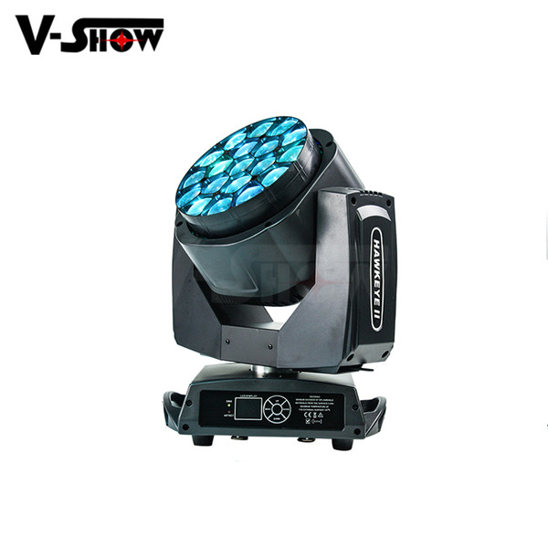 free shipping new arrival 2pcs with road case 19x15w rgbw big bee eyes beam led moving head zoom light for dmx dj disco,stage