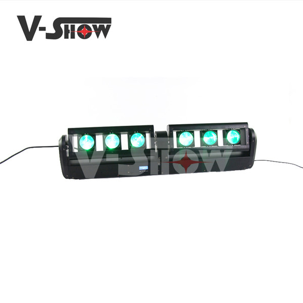 Free Shipping 2pcs Dual Section 6x12w RGBW Led Bar Beam Moving Head Light Dmx Control Stage Light For Dj Disco And Party