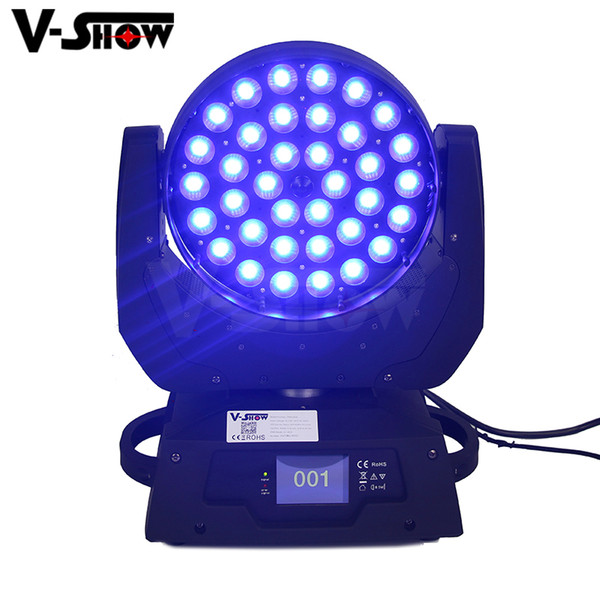 2pcs+case fast free shipping 36x10w rgbw led moving head wash zoom light, dmx stage light for wedding and family party