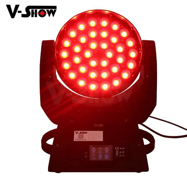 free shipping 36x10w rgbw led wash zoom moving head light, dmx control stage light for dj and club