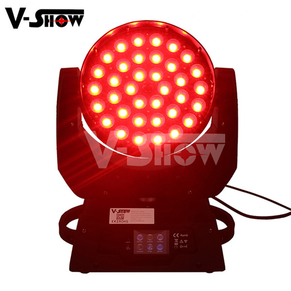 2pcs vwith flight case 36x10w rgbw led wash zoom moving head light, dmx control stage light for dj disco