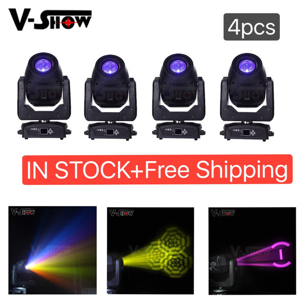 4pcs 200W Moving Head Light Led Beam Spot Wash 3in1 Stage Light Dmx Dj stage Light For Bar Club disco party