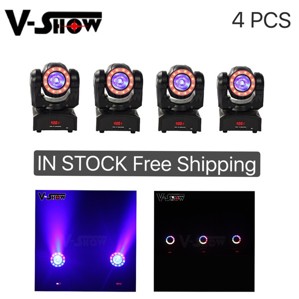 4pcs 60W Moving Head Light With Halo Effect Mini Led Beam Stage Light Dmx Control Dj Light For Club Church Wedding