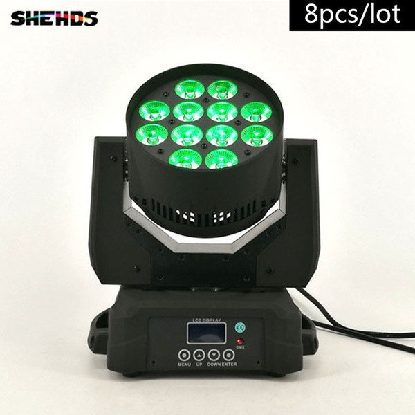 8pcs/lot LED Wash Moving Head Lighting 12x 12W RGBW Quad LEDs With Excellent Pragrams Fast Shipping