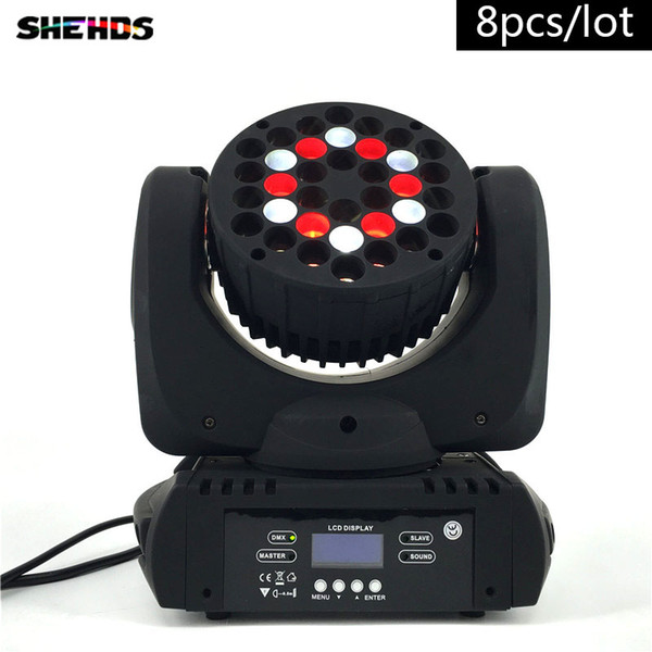 8pcs/lot Fast Shipping LED Beam 36x3W Moving Head Light 36x3W RGBW With DMX 9/16 Channels