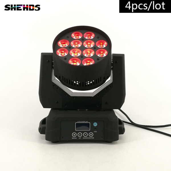 4pcs/lot LED Wash Moving Head Lighting 12x 12W RGBW Quad LEDs With Excellent Pragrams Fast Shipping