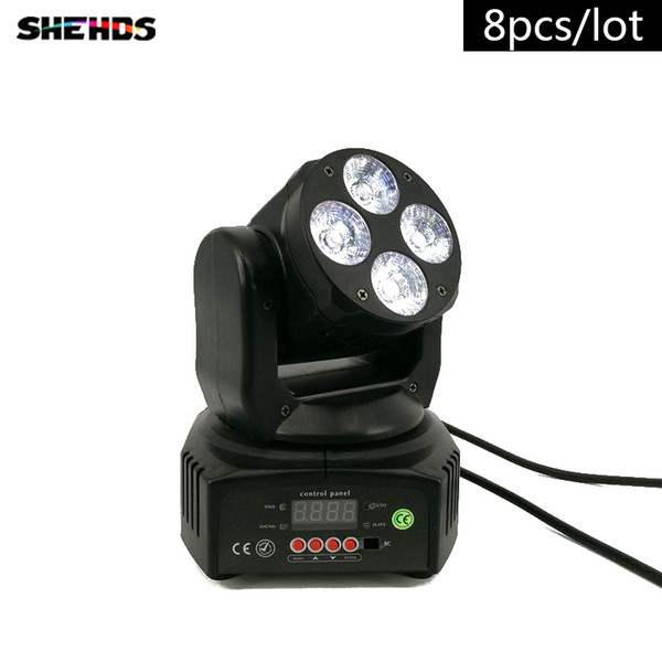 8pcs/lot Fast Shipping LED Moving Head Mini wash 4x18W RGBWA+UV with advanced 16/18 Channels Free Shpping