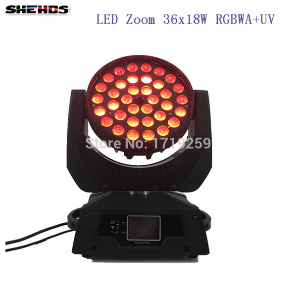 LED Moving Head Wash Light LED Zoom Wash 36x18W RGBWA+UV Color DMX Stage Moving Heads Wash Touch Screen